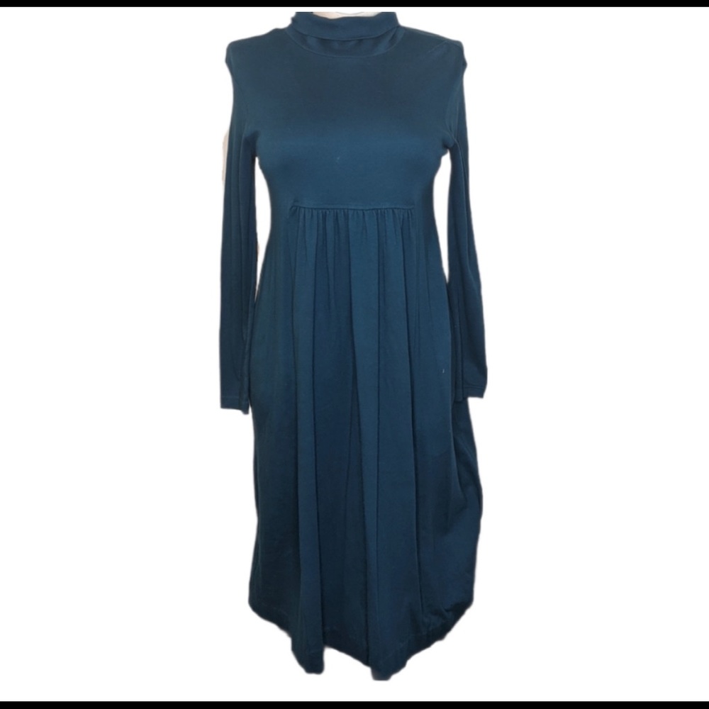 Vintage Sarah Chapman turtleneck dress teal